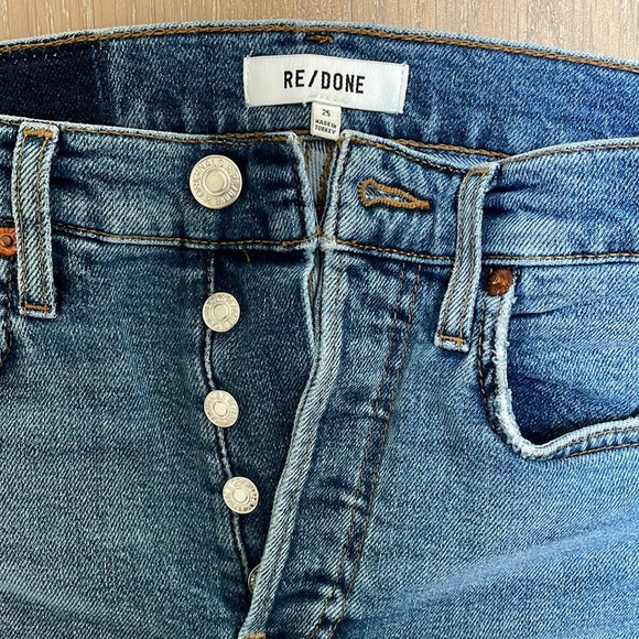 Re/Done classic stovepipe ankle length medium blue jeans - Picture 2 of 7